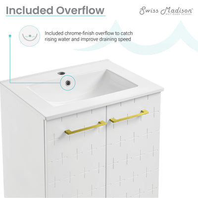 Annecy 24" Freestanding Bathroom Vanity in Galaxy White with Sink Top