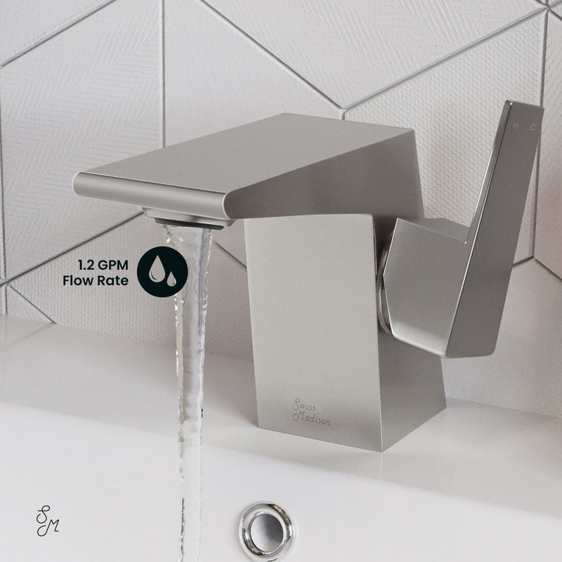 Carre Single Hole, Single-Handle, Bathroom Faucet in Brushed Nickel