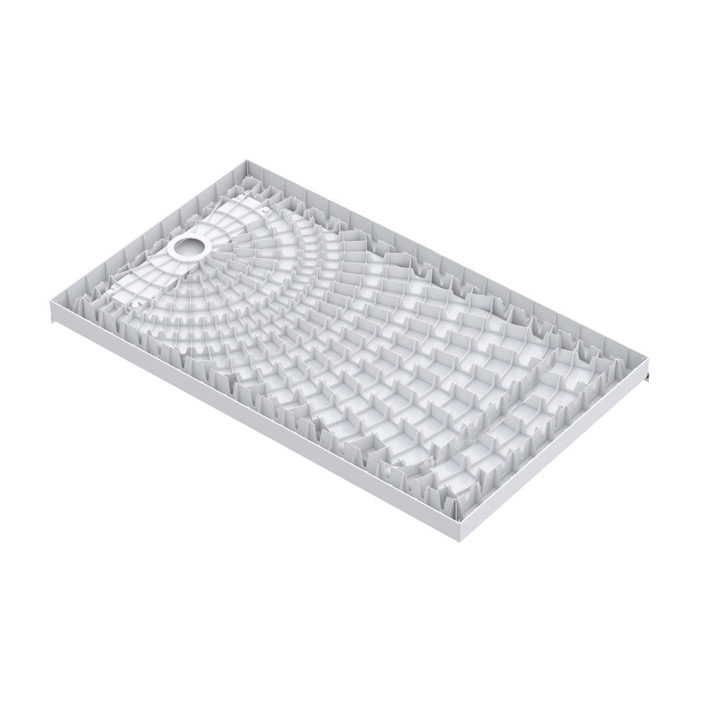 Carlton Marquette 36 x 60 Single or Double-Threshold Shower Pan Base with Center Drain and Removable Flange in Glossy White
