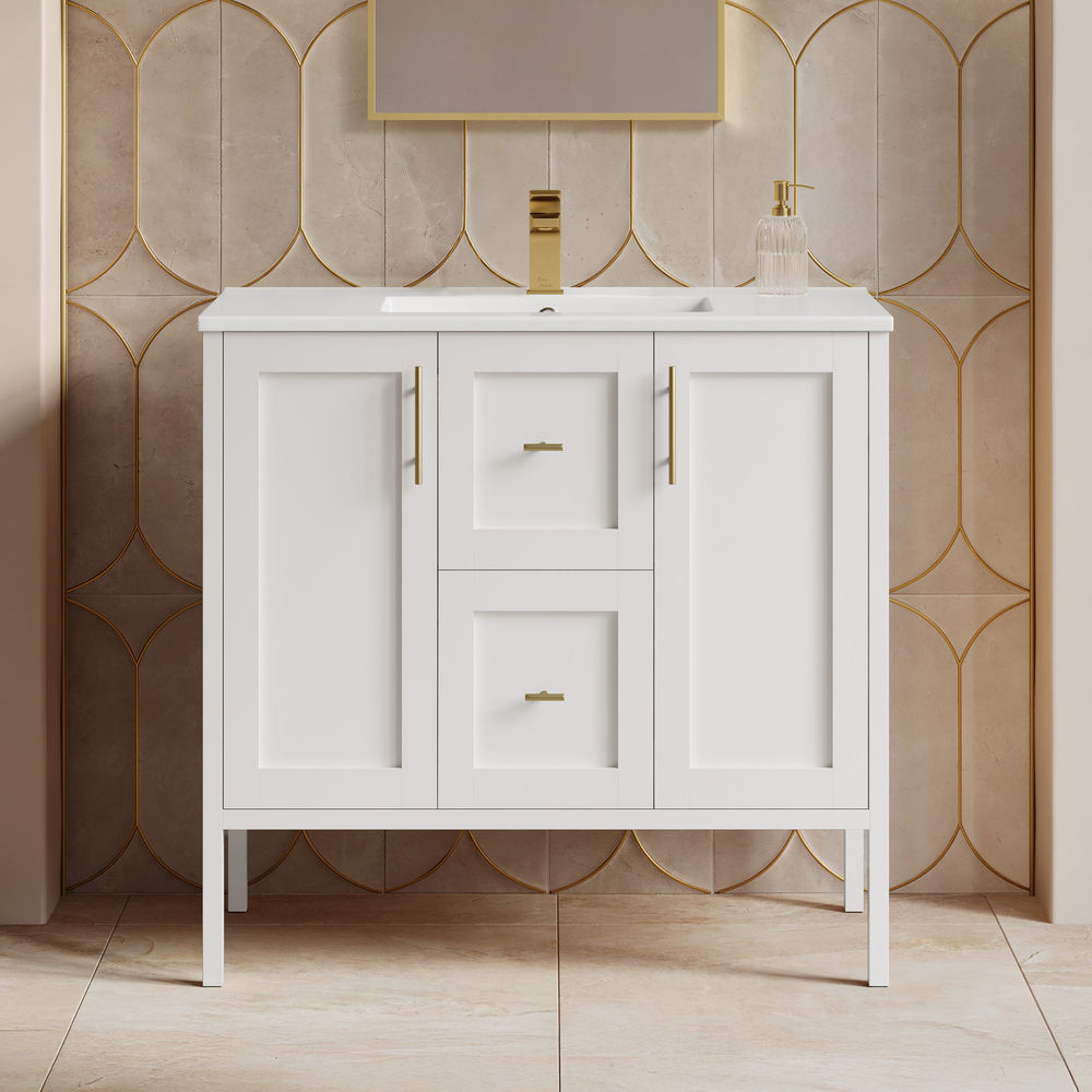 Forme 36" Modular Freestanding Bathroom Vanity with Sink Top in White