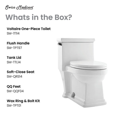 Voltaire One-Piece Elongated Toilet Side Flush 1.28 gpf