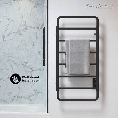 Ivy 8-Bar Electric Towel Warmer in Matte Black