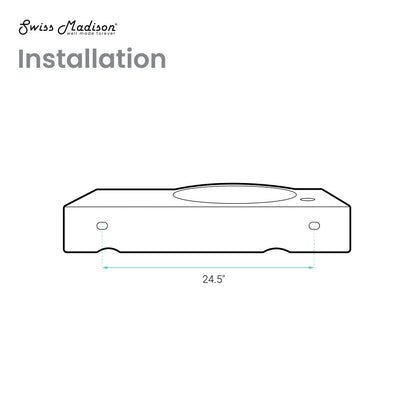 Chateau 30" Left Side Faucet Wall-Mount Bathroom Sink in Matte Black