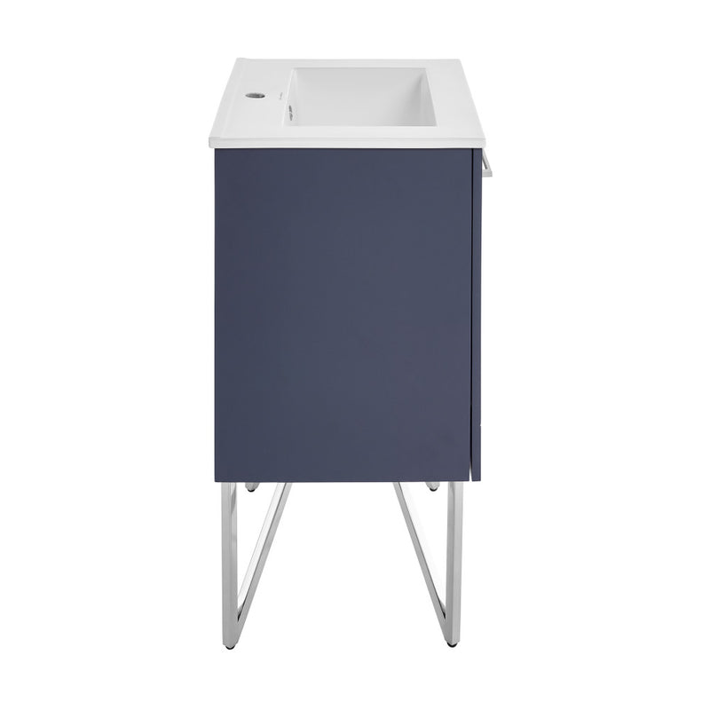 Annecy 24" Freestanding Bathroom Vanity in Purple with Sink Top