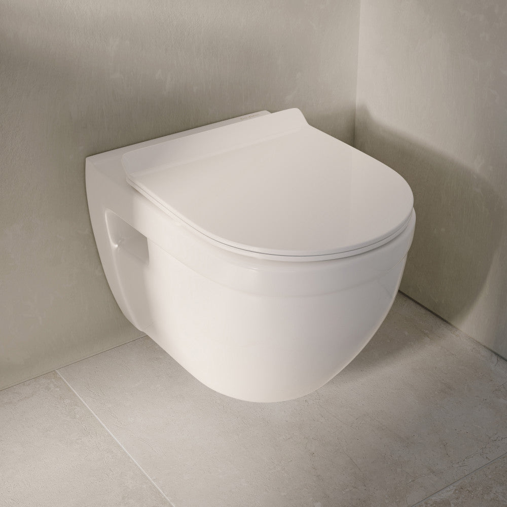 Ivy Wall-Hung Toilet Bundle 0.8/1.6 GPF Dual Flush in Glossy White with White Flush Plate