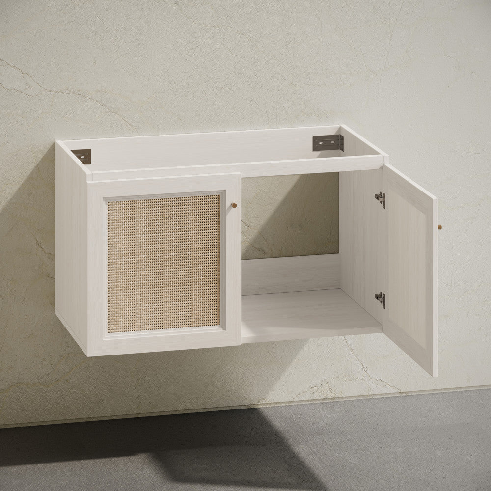 Classe 36" Wall-Mounted Bathroom Vanity in White Oak without Sink Top