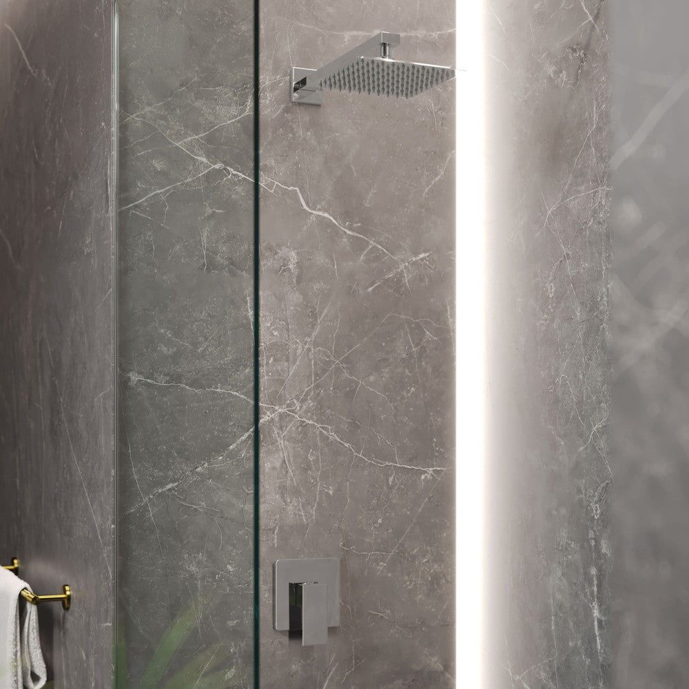 Concorde Single-Handle 1 Spray 8" Wall Mounted Fixed Shower Head in Chrome (Valve Included)