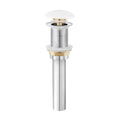 Ceramic Bathroom Sink Non-Overflow Pop Up Drain in Glossy White