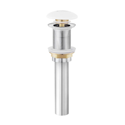 Ceramic Bathroom Sink Non-Overflow Pop Up Drain in Glossy White