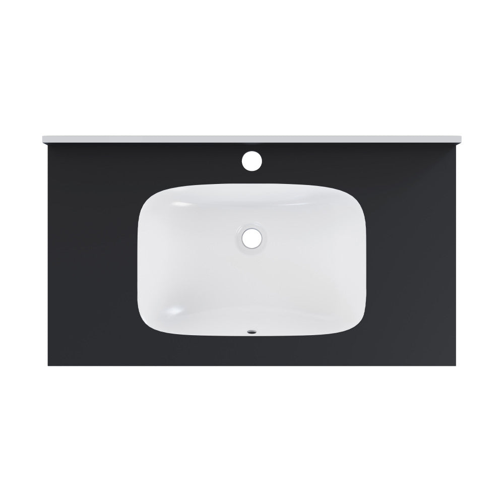 Avancer 36'' Wall Mount Sink In Black Marquina