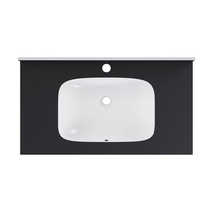 Avancer 36'' Wall Mount Sink In Black Marquina