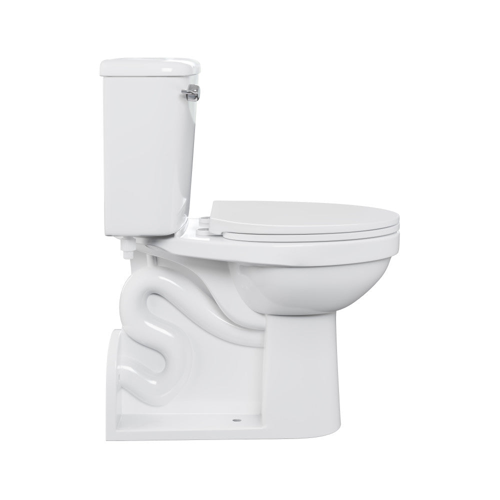 Carlton Marquette Rear-Outlet Two-Piece 1.6 GPF Left-Hand Flush Elongated Toilet in Glossy White