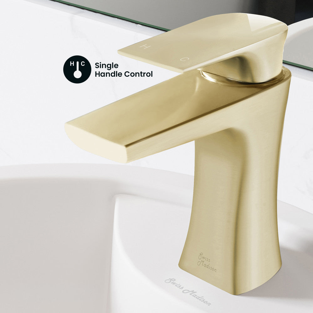 Monaco Single Hole, Single-Handle, Bathroom Faucet in Brushed Gold