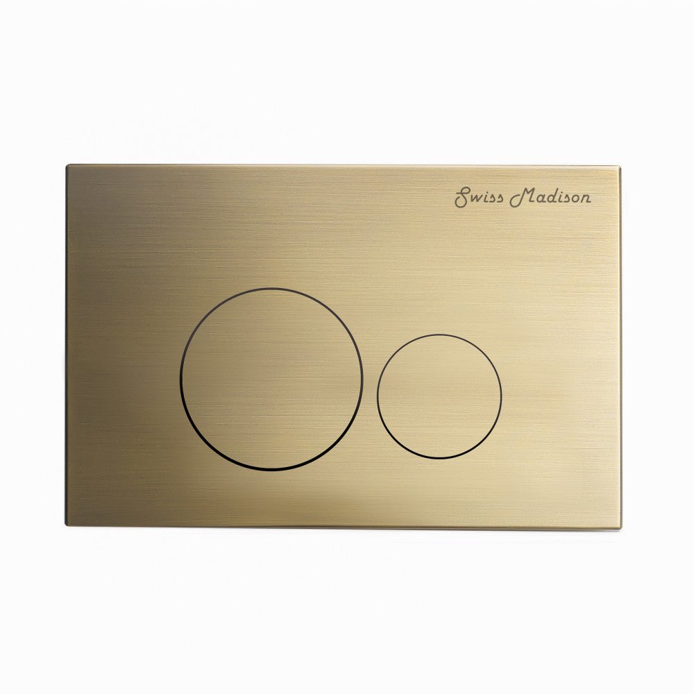 St. Tropez Wall-Hung Toilet Bundle 0.8/1.6 GPF Dual Flush in Glossy White with Brass Flush Plate