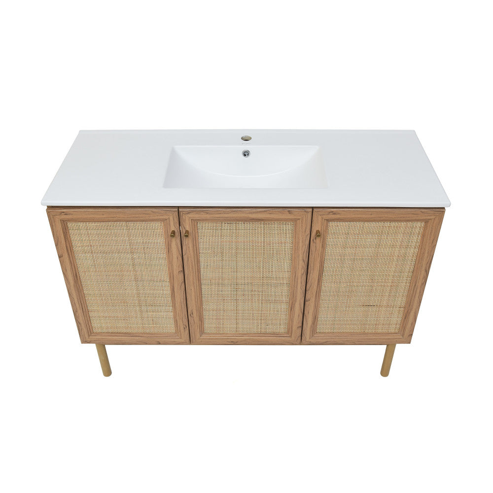 Classe 48" Freestanding Bathroom Vanity in Golden Oak with Sink Top