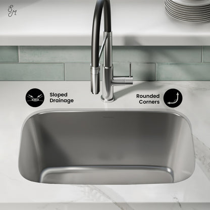 Toulouse 27 x 18 Stainless Steel, Single Basin, Undermount Kitchen Sink