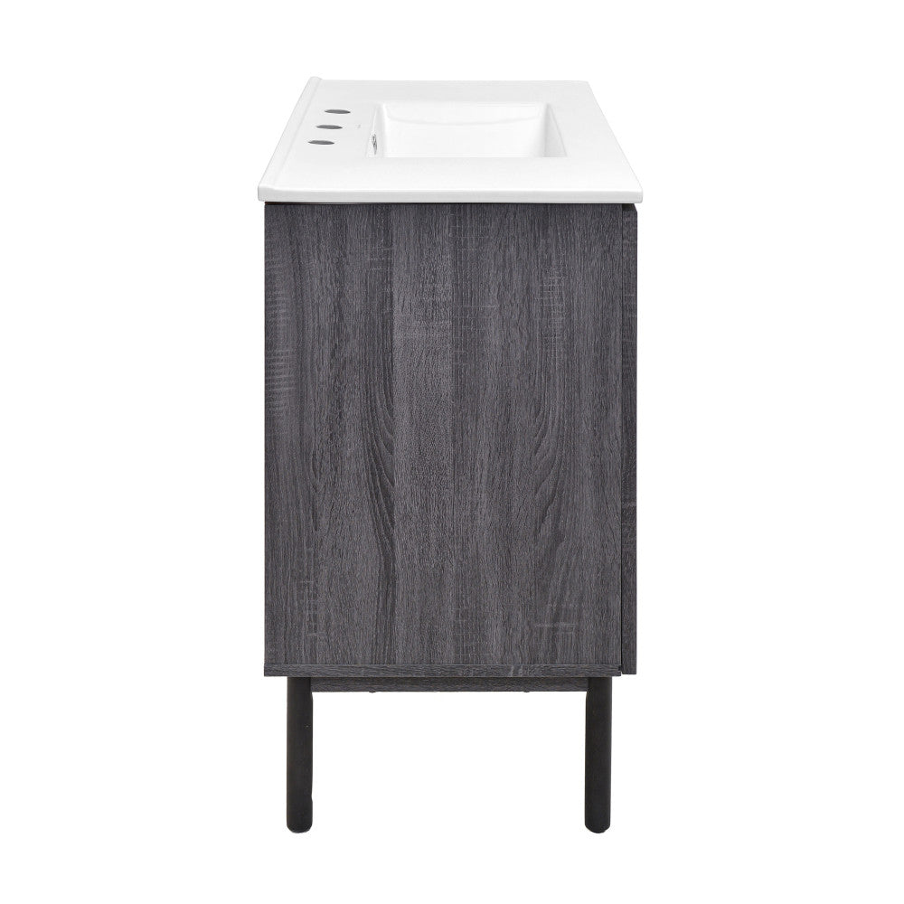 Classe 36" Freestanding Bathroom Vanity in Black Oak with 3-Hole Widespread Sink Top