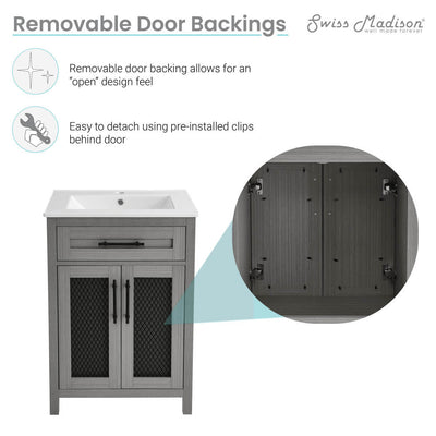 Calice 24" Bathroom Vanity in Carbon Gray