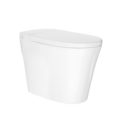 Hugo H Power Flush Tankless Toilet 7" Back Outlet 1 GPF Non-Electric Toilet with Integrated Tank in Glossy White
