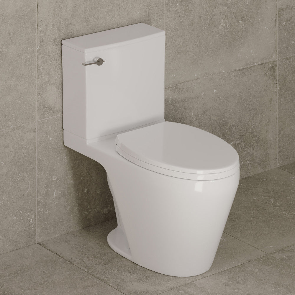 Carlton Belmont Semi-Skirted Two-Piece 12" Rough-in 1.28 GPF Left-Hand Flush Elongated Toilet in Glossy White