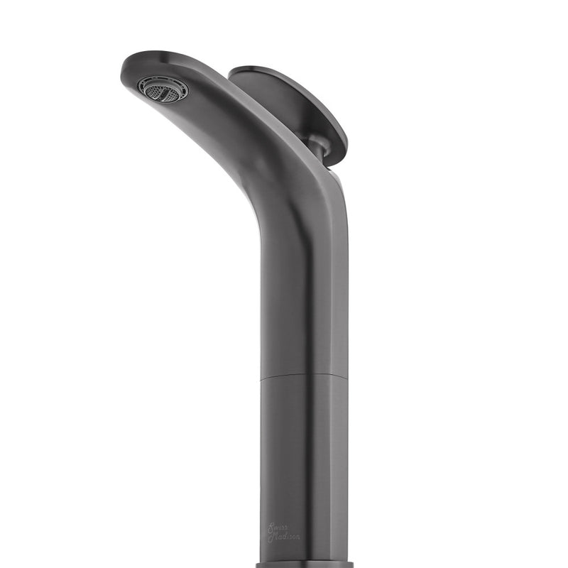 Sublime Single Hole, Single-Handle, High Arc Bathroom Faucet in Gunmetal Gray