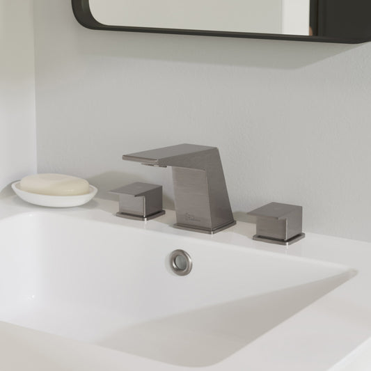 Carre 8 in. Widespread, 2-Handle, Bathroom Faucet in Brushed Nickel
