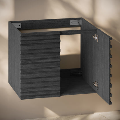 Cascade 30" Wall-Mounted Bathroom Vanity Cabinet without Top in Black Oak