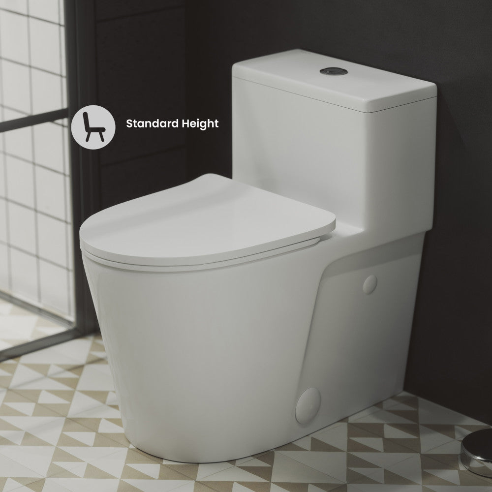 Arles One-Piece Elongated Toilet Vortex Dual-Flush 1.1/1.6 GPF