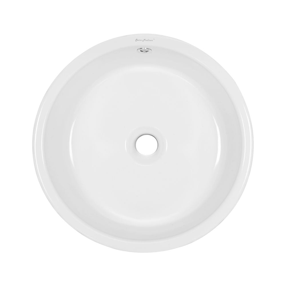 Monaco Round Ceramic Bathroom Vessel Sink in White