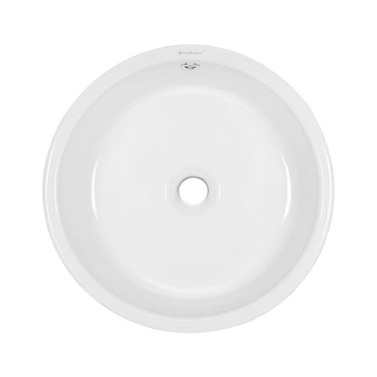 Monaco Round Ceramic Bathroom Vessel Sink in White