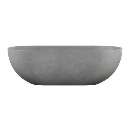 Claire 60" Freestanding Concrete Bathtub in Gray, Drain Included