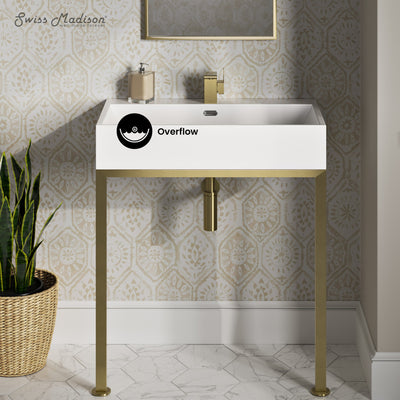 Concorde 30" Rectangle Console Sink with Brushed Gold Legs