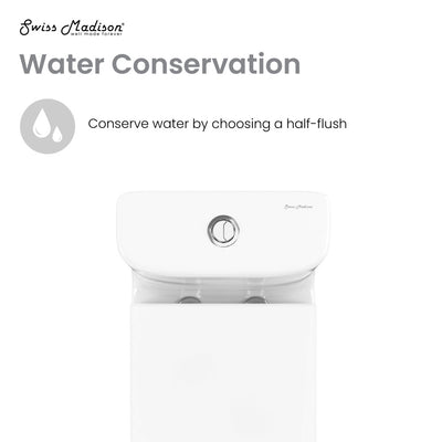 Cascade One-Piece 12" Rough-in 1.1/1.6 GPF Single Vortex Dual Flush Compact Toilet in Glossy White