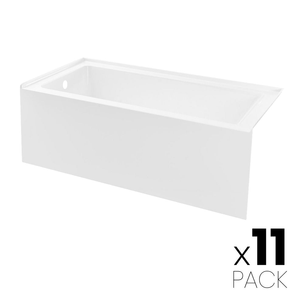 Voltaire 60" x 30" Left Drain Skirted Soaking Bathtub with Apron ADA Height in Glossy White (11 - Pack)