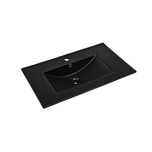 30" Vanity Sink Top in Glossy Black