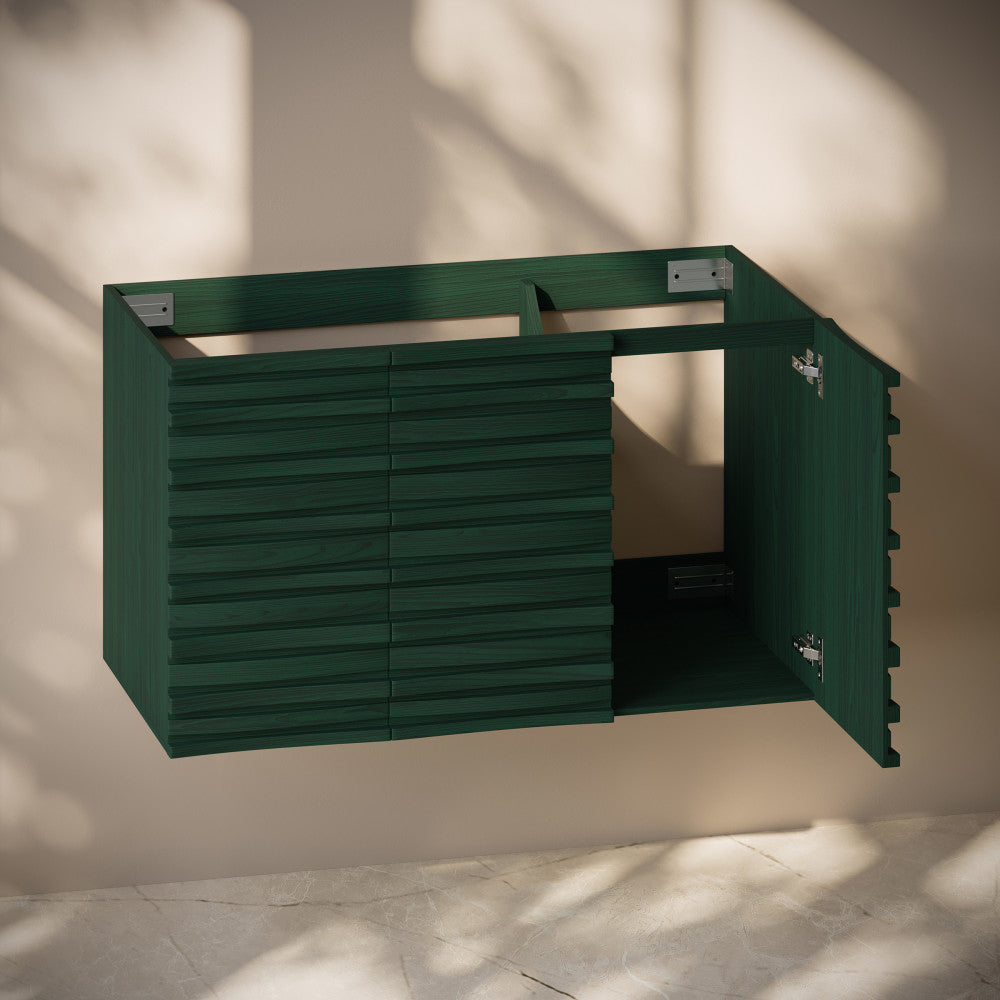 Cascade 36" Wall-Mounted Bathroom Vanity Cabinet without Top in Green Oak