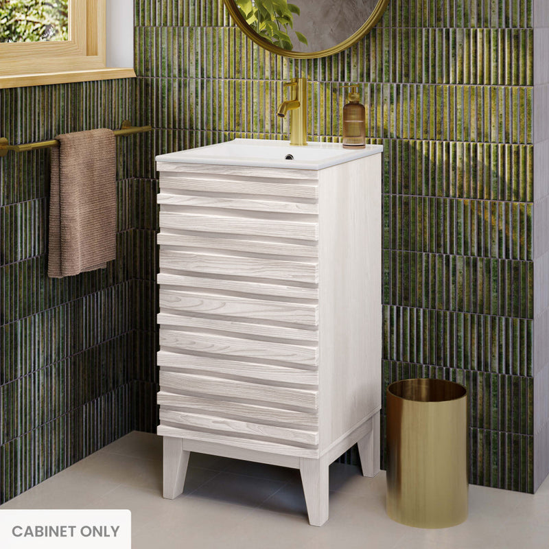 Cascade 18" Freestanding Bathroom Vanity Cabinet without Top in White Oak