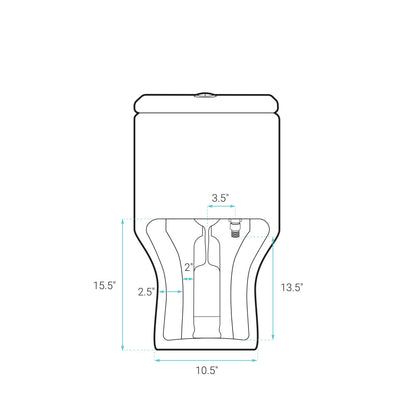 Carre One Piece Square Toilet Dual Flush 1.1/1.6 gpf in Matte White