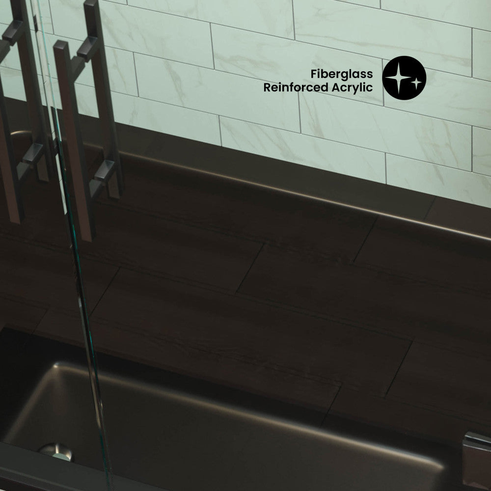 Voltaire 48" x 32" Reversible Drain Drop-In Bathtub in Matte Black