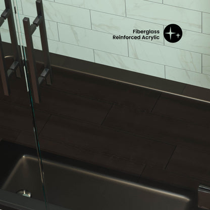 Voltaire 48" x 32" Reversible Drain Drop-In Bathtub in Matte Black