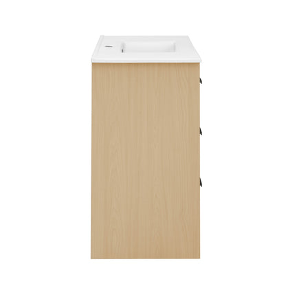 Virage 36" Freestanding Bathroom Vanity in Natural Oak with Sink Top