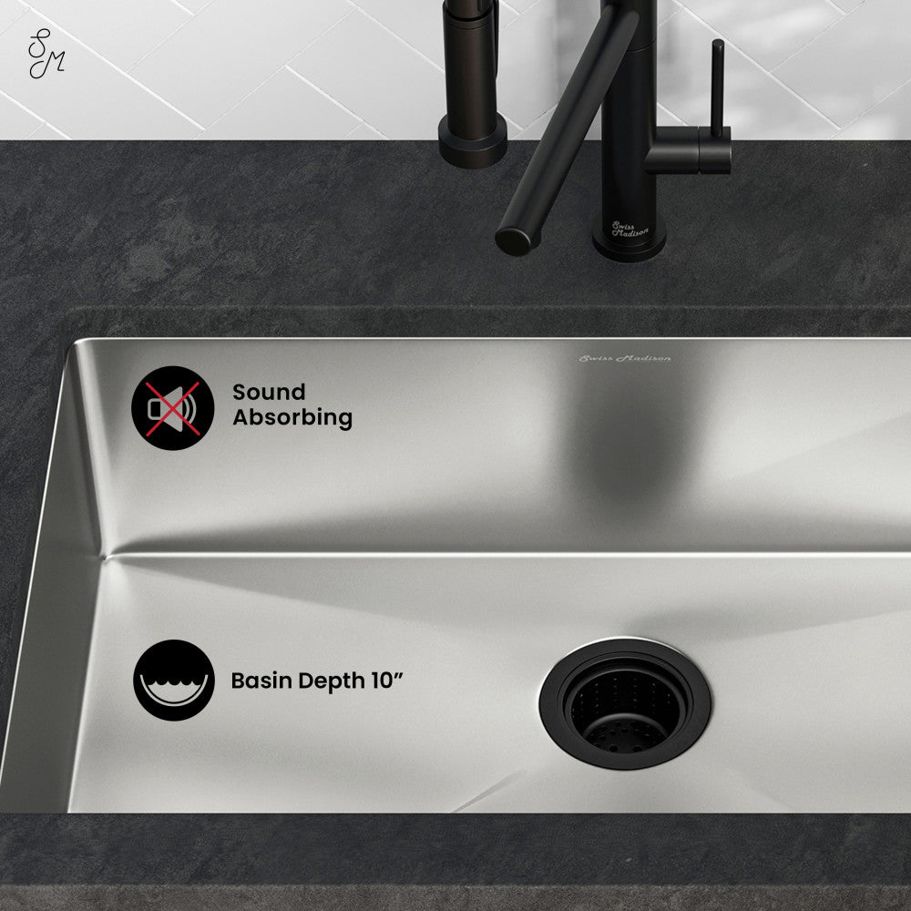 Rivage 30 x 18 Stainless Steel, Single Basin, Undermount Kitchen Sink