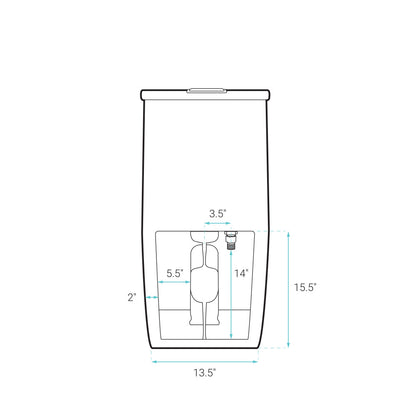 St. Tropez One Piece Elongated Toilet Dual Vortex Flush 1.1/1.6 gpf with 10" Rough In (6 - Pack)