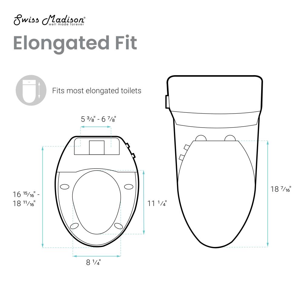 Elongated smart toilet seat bidet in white, non-electric design with control panel.