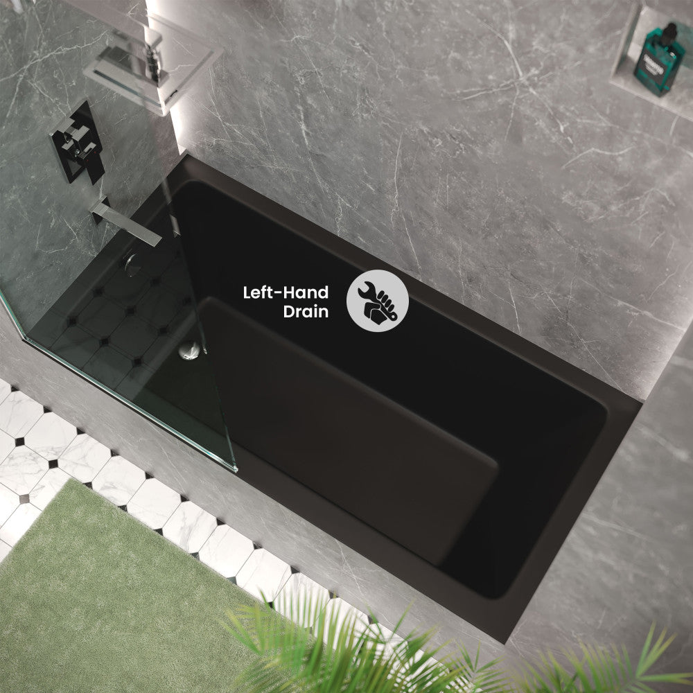Voltaire 60" x 30" Left-Hand Drain Alcove Bathtub in Matte Black