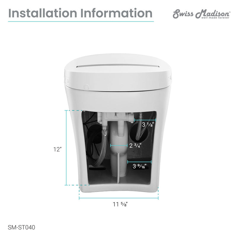 Hugo Smart Tankless Elongated Toilet, Touchless Vortex™ Dual-Flush 1.1/1.6 gpf