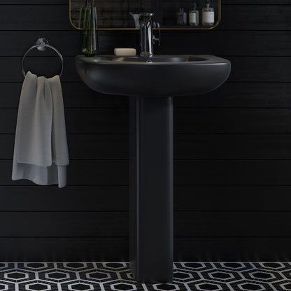 Chateau Two-Piece Round Pedestal Sink in Matte Black
