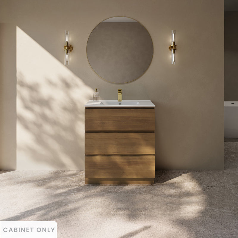 Liberte 30" Freestanding Bathroom Vanity Cabinet without Top in Brown Oak