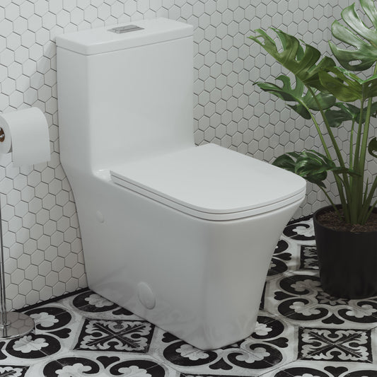 Eclair One-Piece Square Toilet Dual-Flush 0.8/1.28 gpf