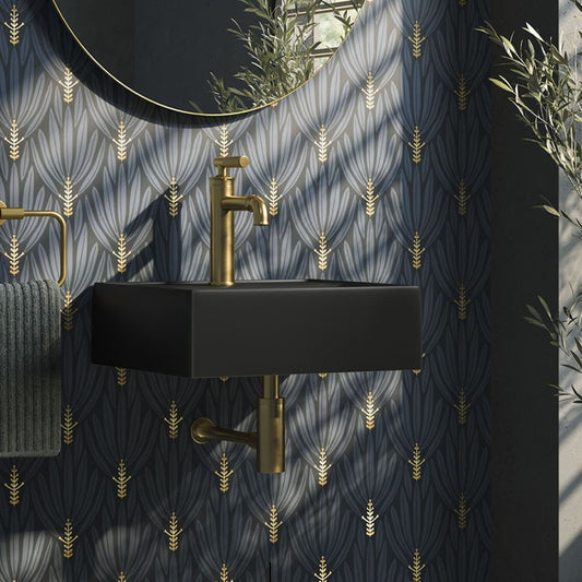 Claire 15" Ceramic Wall Mount Sink in Matte Black